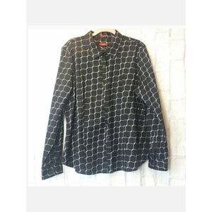 TALBOTS HABERDASHERY Trellis Print Wrinkle-Resistant Button Down Shirt 14